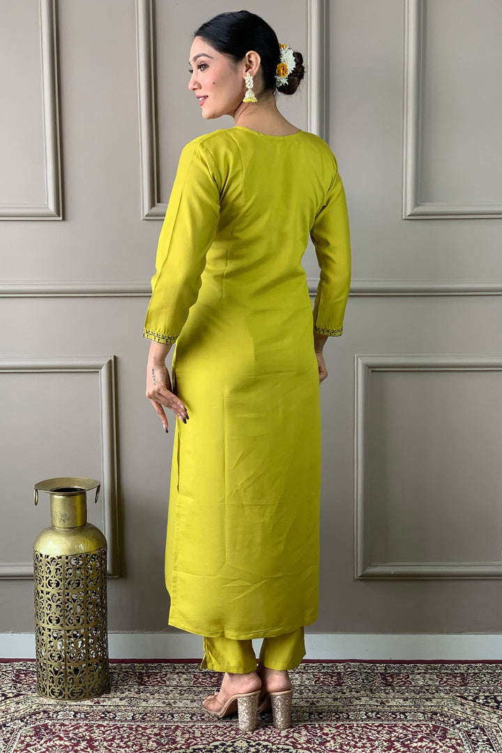 Amazing Yellow Color Viscose Fabric Readymade Dress