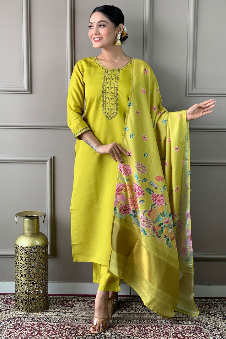 Amazing Yellow Color Viscose Fabric Readymade Dress