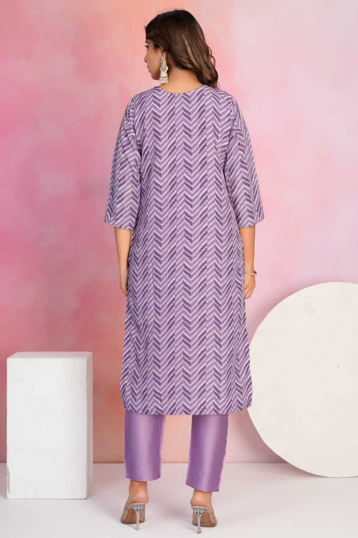 Viscose Fabric Purple Color Delicate Readymade Salwar Suit