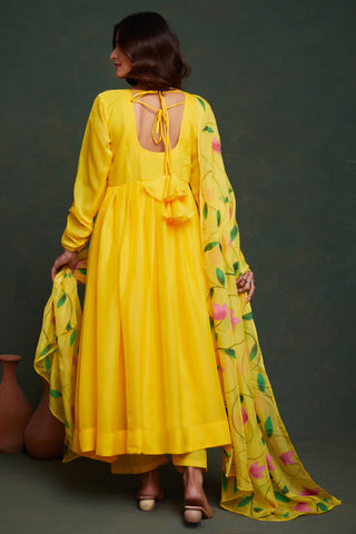 Yellow Color Readymade Anarkali Salwar Kameez