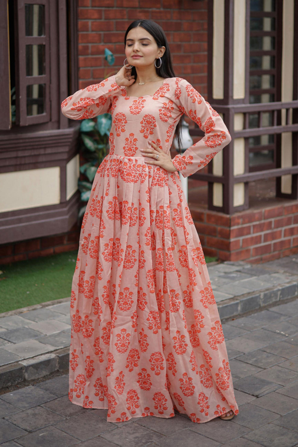 Trendy Georgette Fabric Multi Color Readymade Digital Printed Gown | Buy Online India