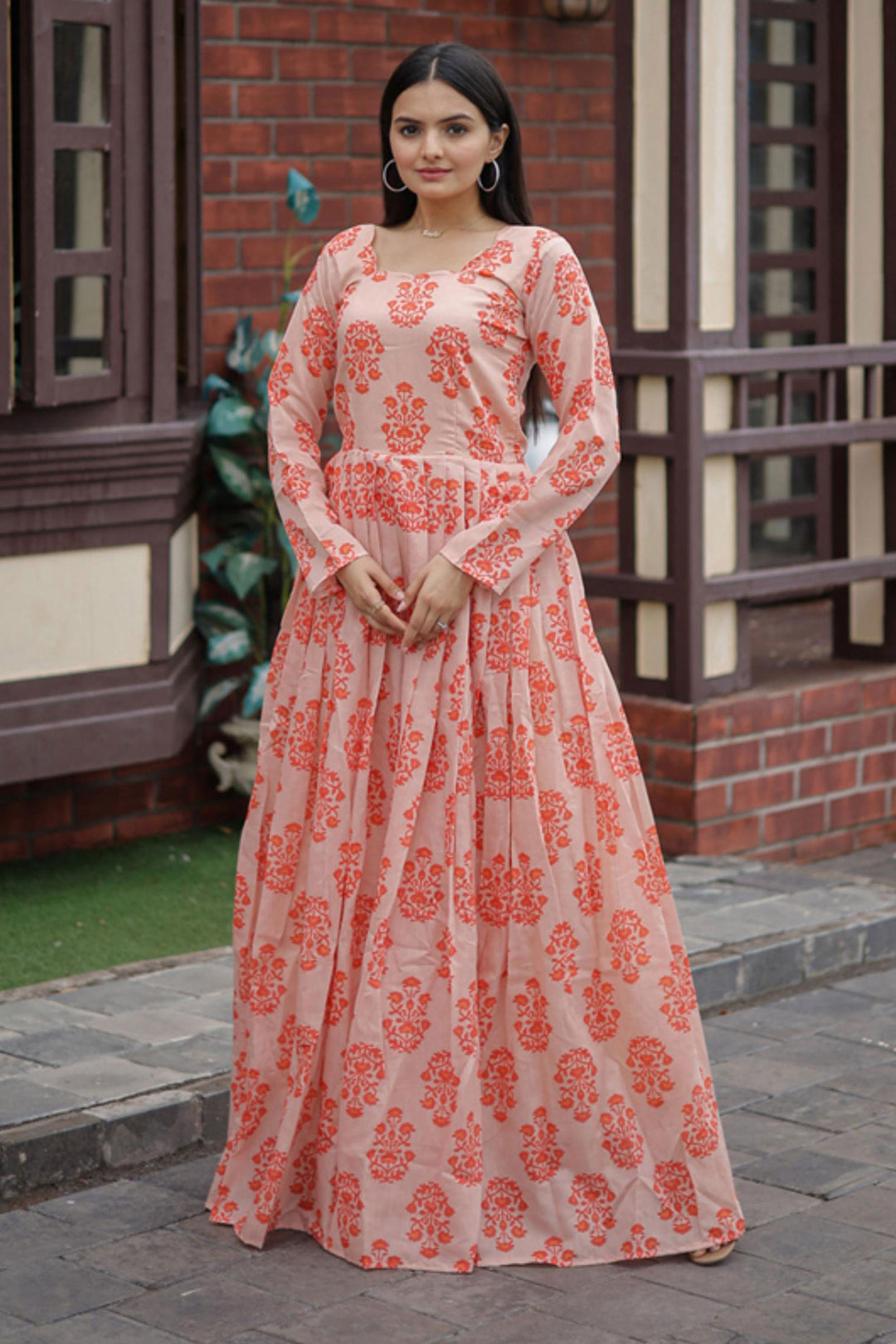 Trendy Georgette Fabric Multi Color Readymade Digital Printed Gown | Buy Online India