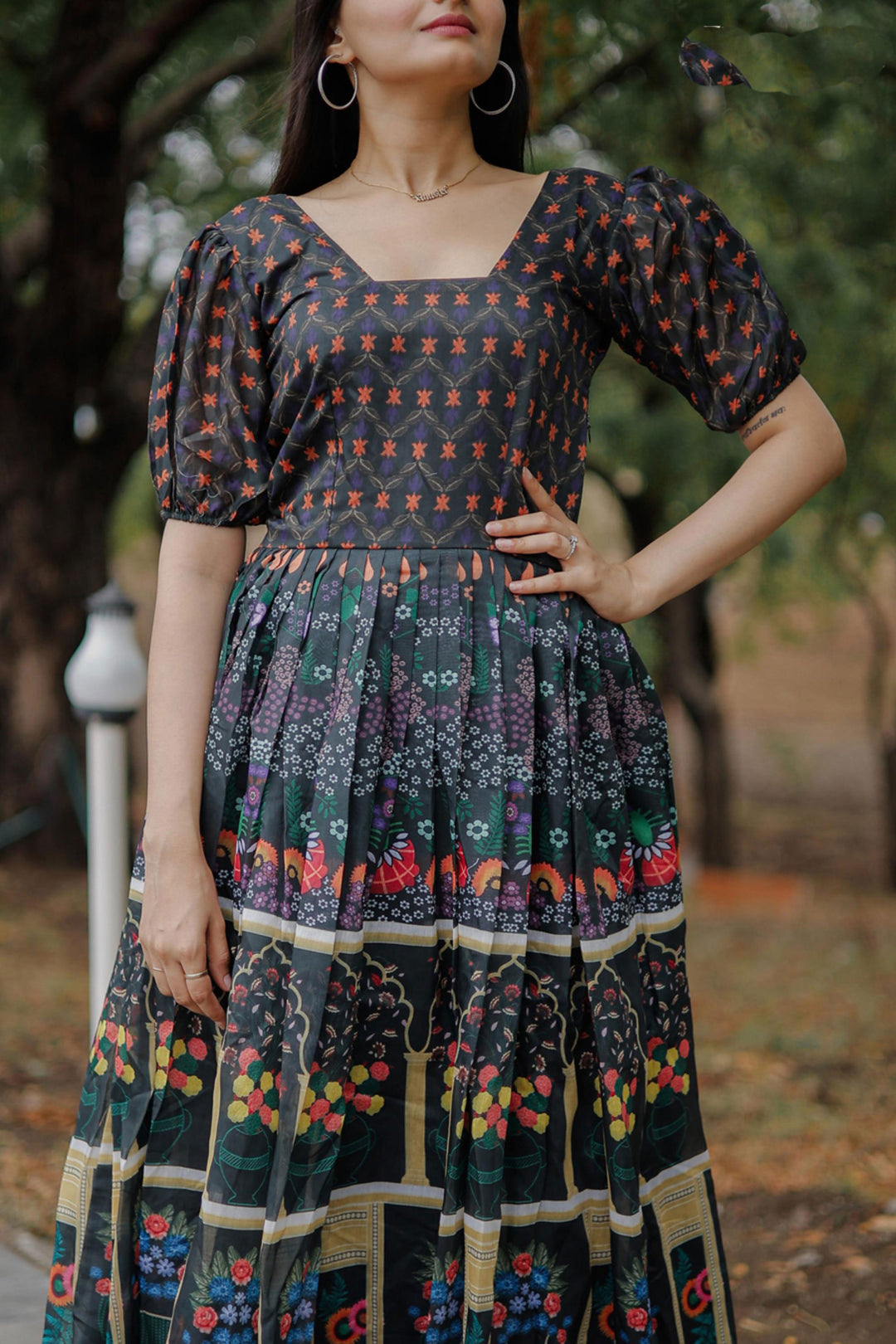 Multi Color Georgette Fabric Chic Readymade Digital Printed Gown | Buy Online India