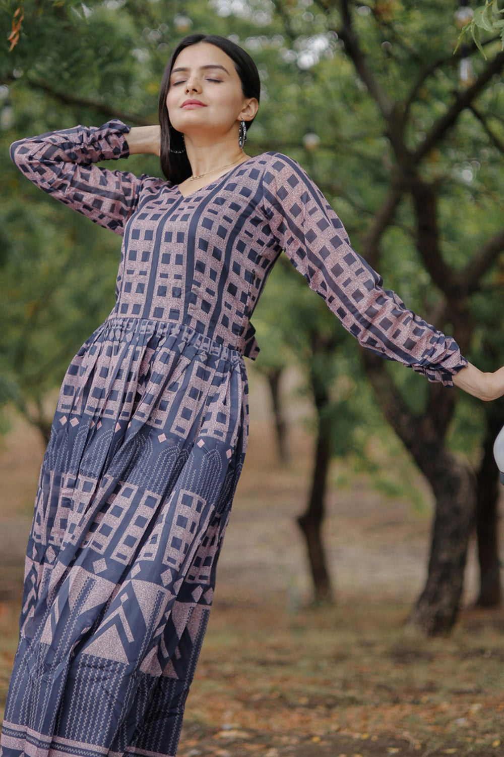 Soothing Multi Color Georgette Fabric Readymade Digital Printed Gown | Buy Online India