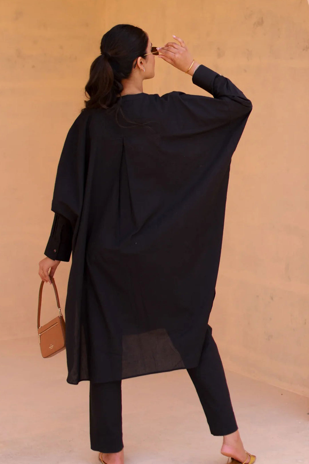 Engaging Black Color Cotton Fabric Readymade Kurti With Bottom | Buy Online India