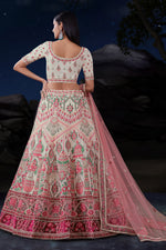 Load image into Gallery viewer, Glamorous White Color Sequins Work Net Fabric Bridal Lehenga In Wedding Wear
