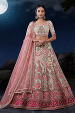 Load image into Gallery viewer, Glamorous White Color Sequins Work Net Fabric Bridal Lehenga In Wedding Wear
