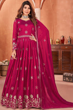 Load image into Gallery viewer, Glamorous Embroidered Work Rani Color Anarkali Suit For Function
