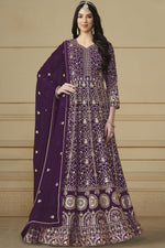 Load image into Gallery viewer, Attractive Function Wear Purple Color Georgette Anarkali Suit
