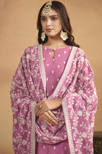 Load image into Gallery viewer, Mesmeric Pink Color Festival Wear Salwar Suit In Georgette Fabric
