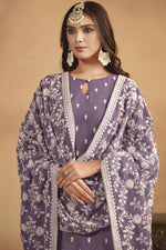 Load image into Gallery viewer, Radiant Festival Wear Lavender Color Georgette Fabric Salwar Suit
