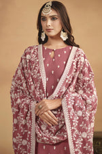 Load image into Gallery viewer, Peach Color Festival Wear Georgette Fabric Beatific Salwar Suit

