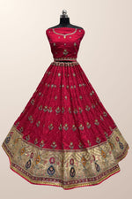 Load image into Gallery viewer, Silk Fabric Sequins Designs Rani Color Stylish Look Lehenga
