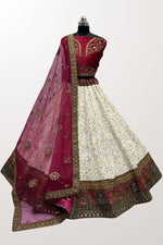 Load image into Gallery viewer, White Color Charismatic Wedding Wear Georgette Bridal Lehenga
