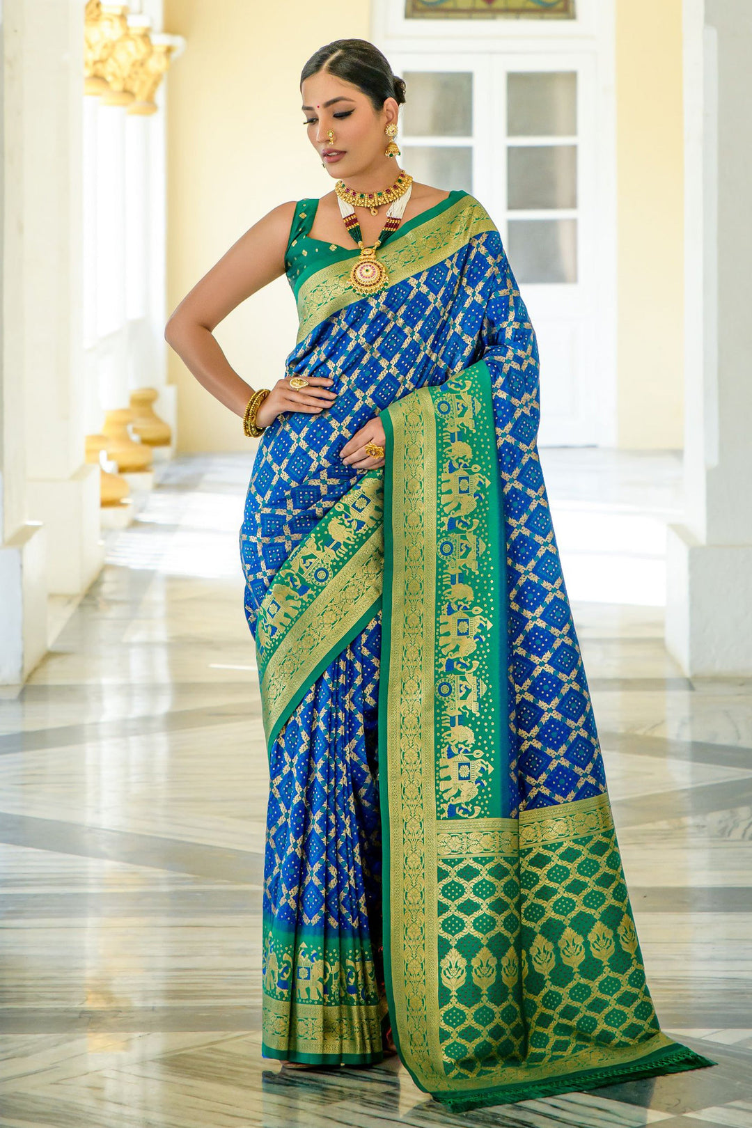Adorable Blue Color Function Wear Banarasi Silk Weaving Work Saree | Buy Online India