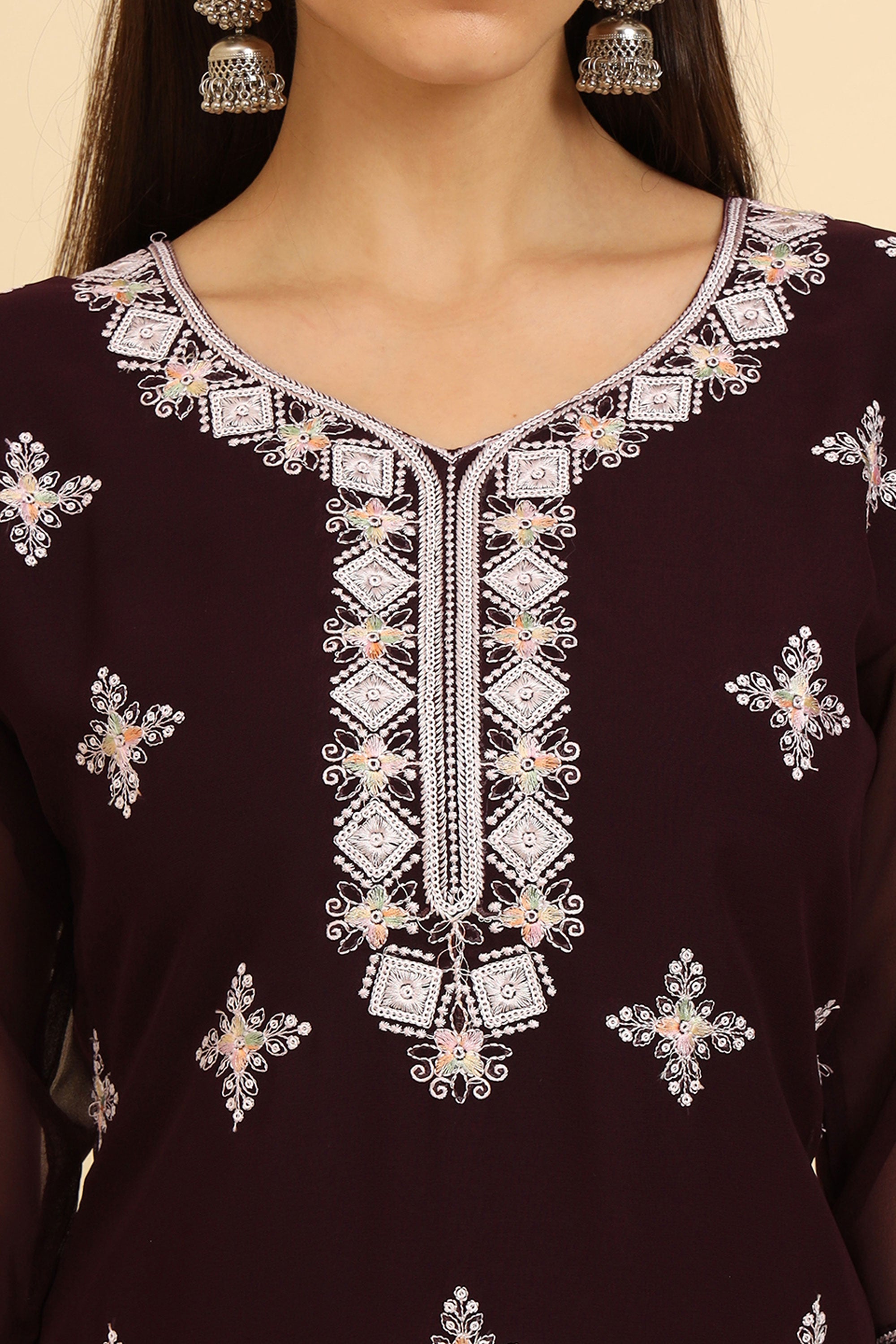 Trendy Casual Wear Readymade Kurti In Brown Color