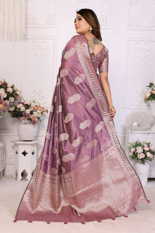 Radiance Lavender Function Wear Organza Zari Weaving Saree