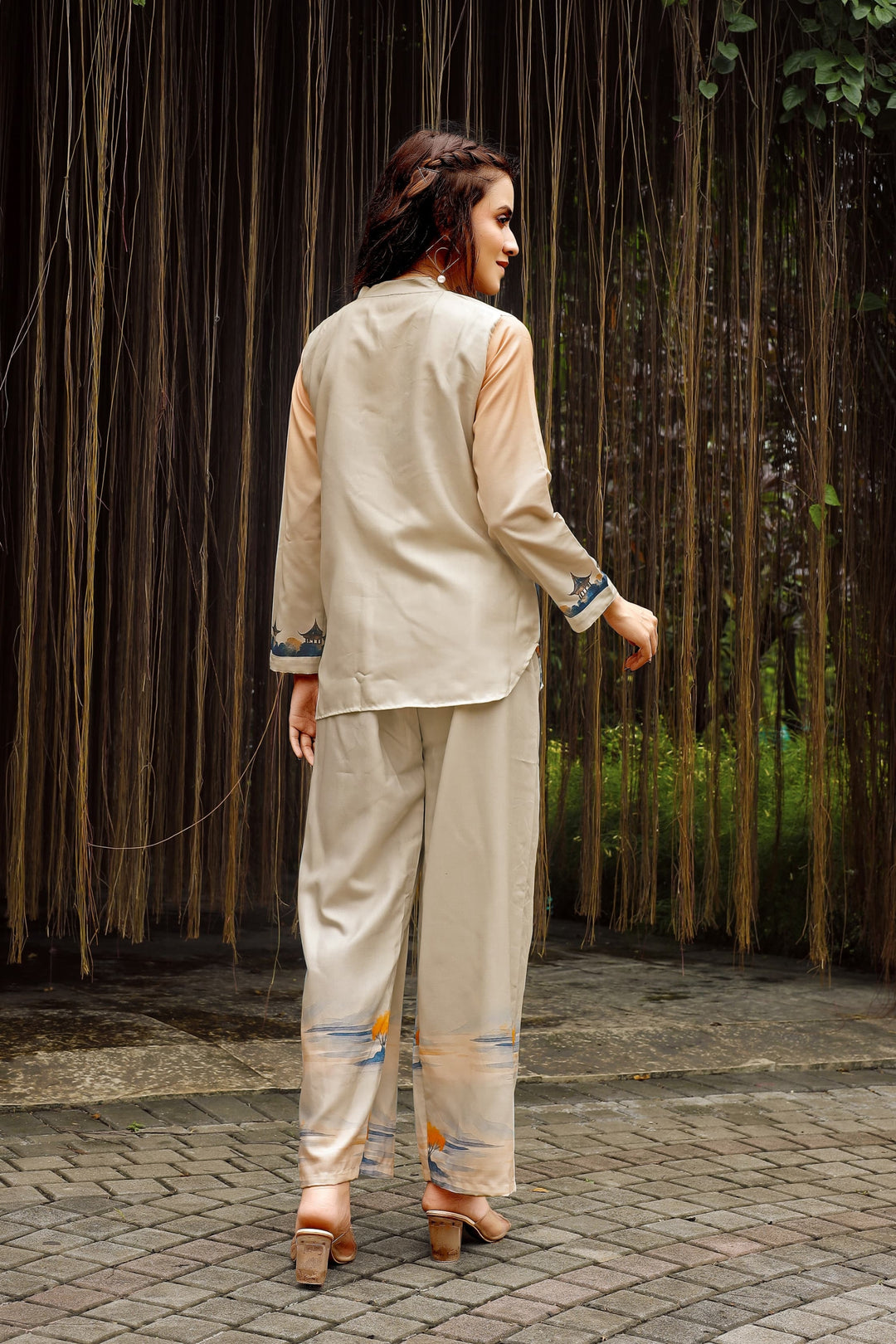 Amazing Cream Color Rayon Fabric Readymade Co-Ord Set | Buy Online India