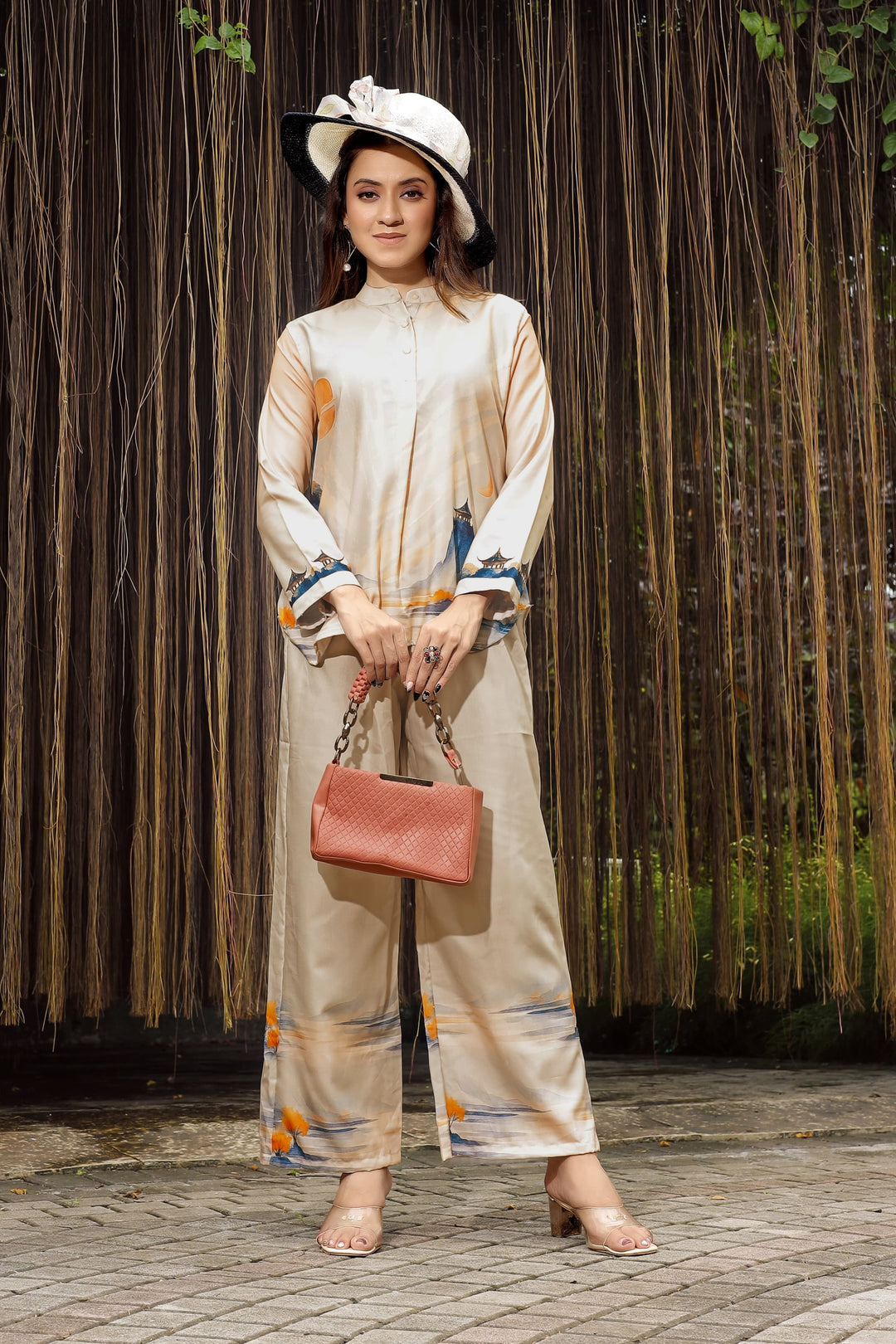 Amazing Cream Color Rayon Fabric Readymade Co-Ord Set | Buy Online India