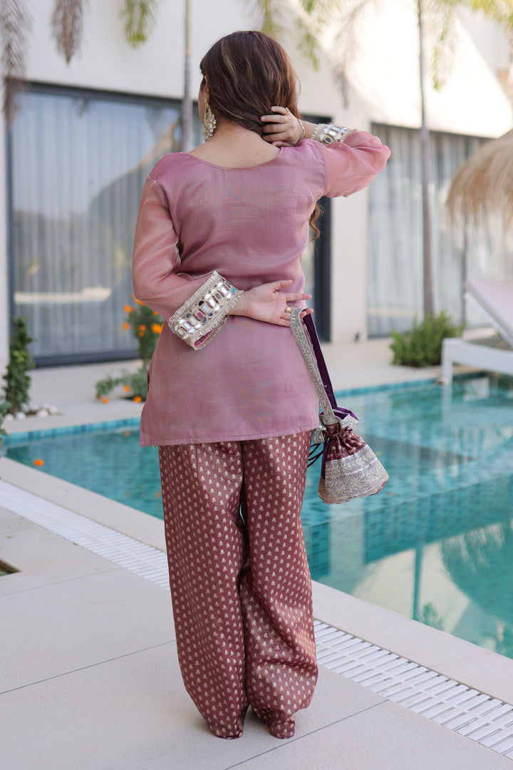 Trendy Art Silk Fabric Pink Color Readymade Co-ord Set | Buy Online India
