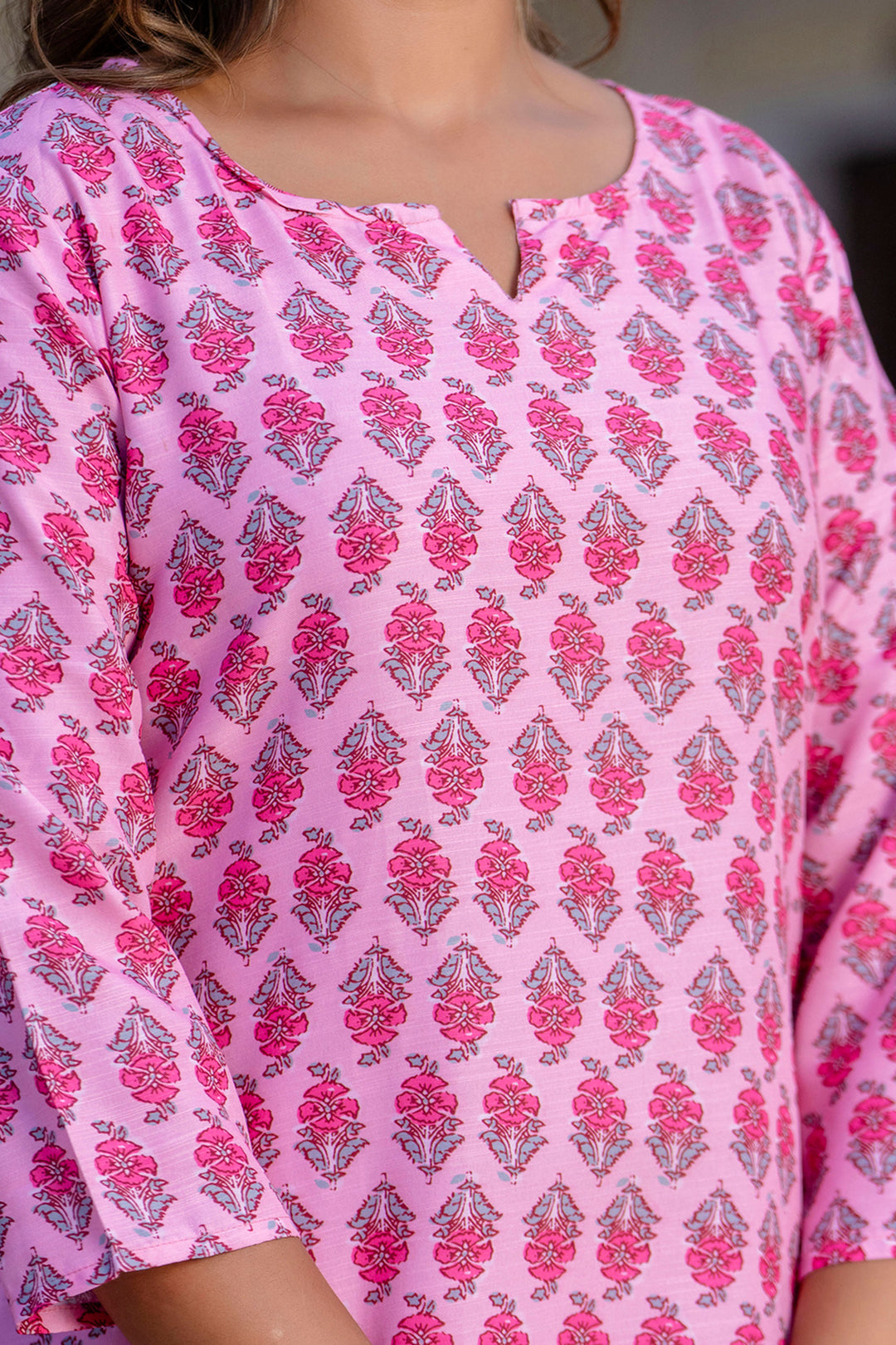 Captivating Cotton Fabric Readymade Co-ord Set In Pink Color | Buy Online India