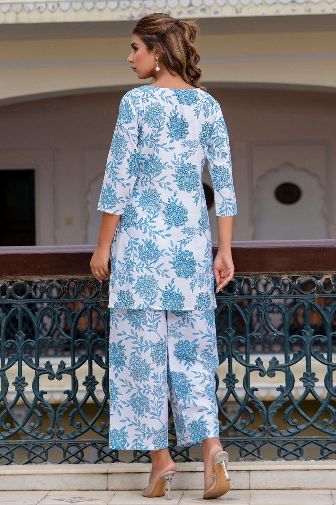 Blue Color Fantastic Cotton Fabric Readymade Co-ord Set | Buy Online India