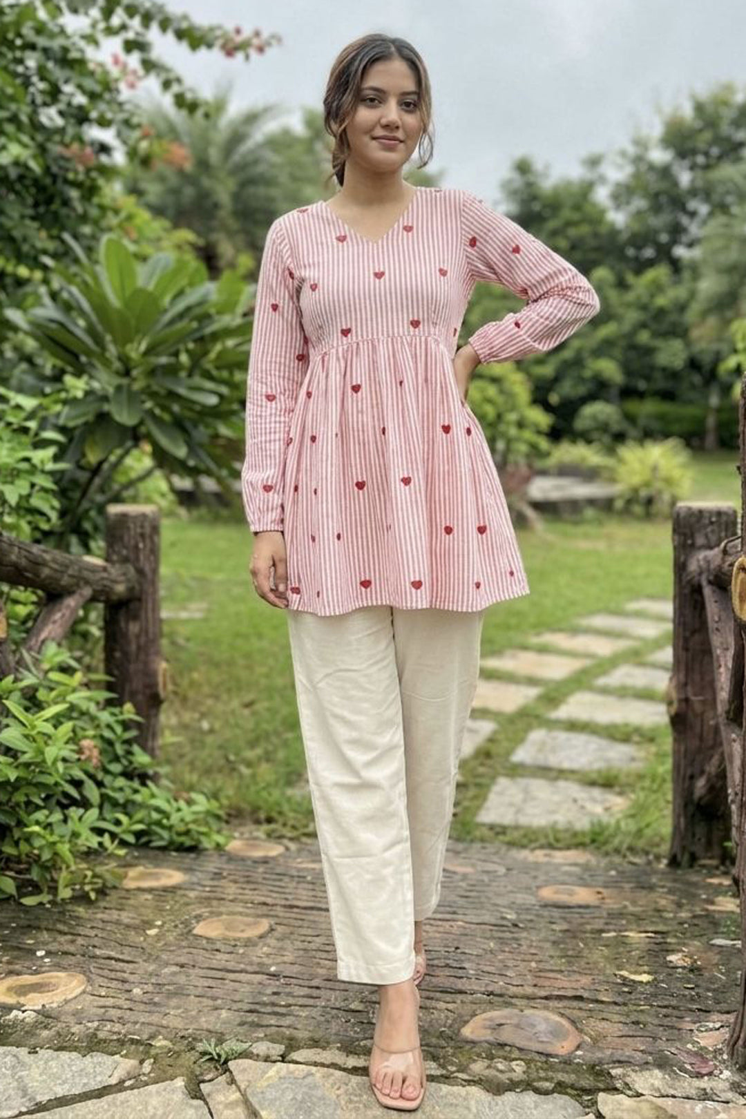 Trendy Cotton Fabric Pink Color Readymade Top Bottom | Buy Online India