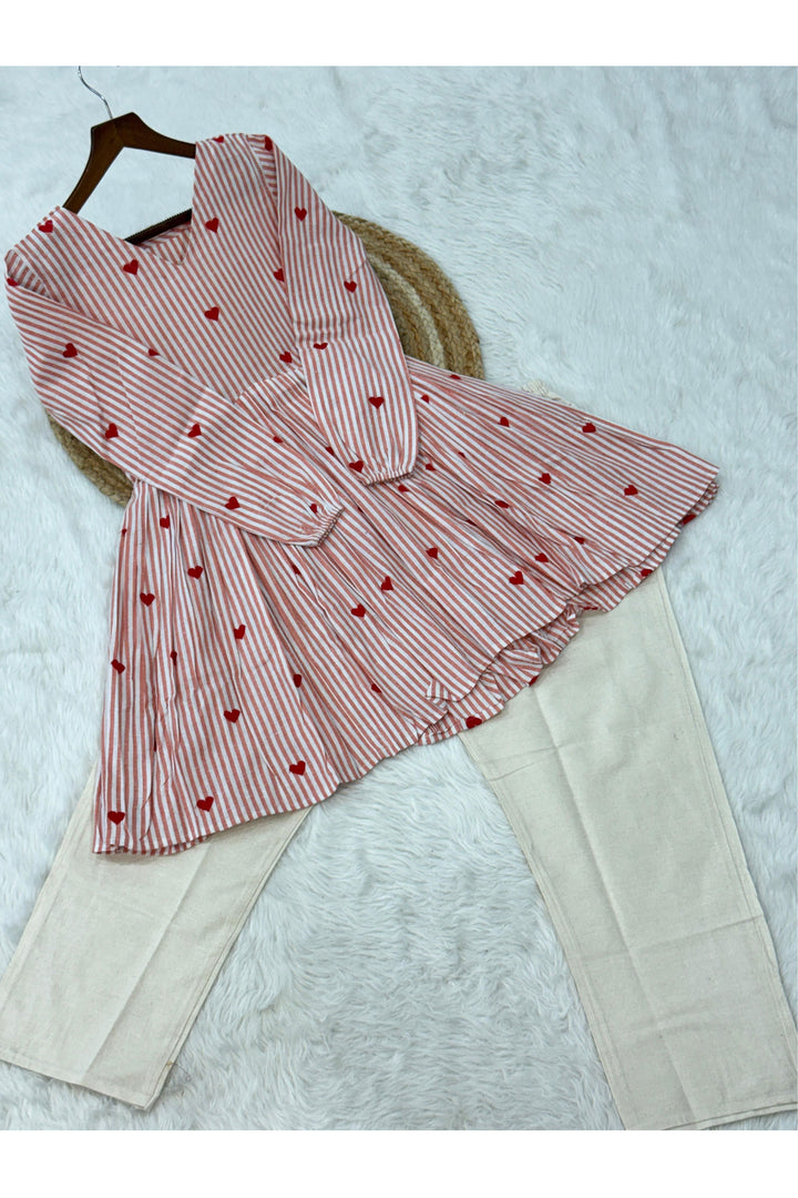 Trendy Cotton Fabric Pink Color Readymade Top Bottom | Buy Online India