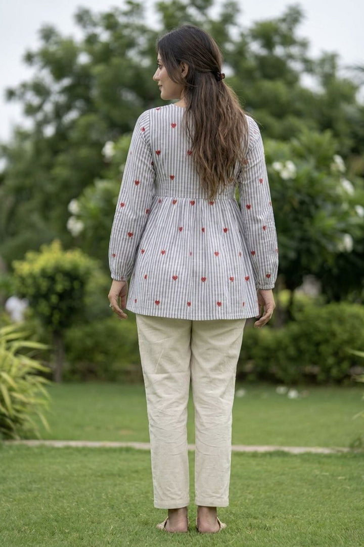 Soothing Sky Blue Color Cotton Fabric Readymade Top Bottom | Buy Online India