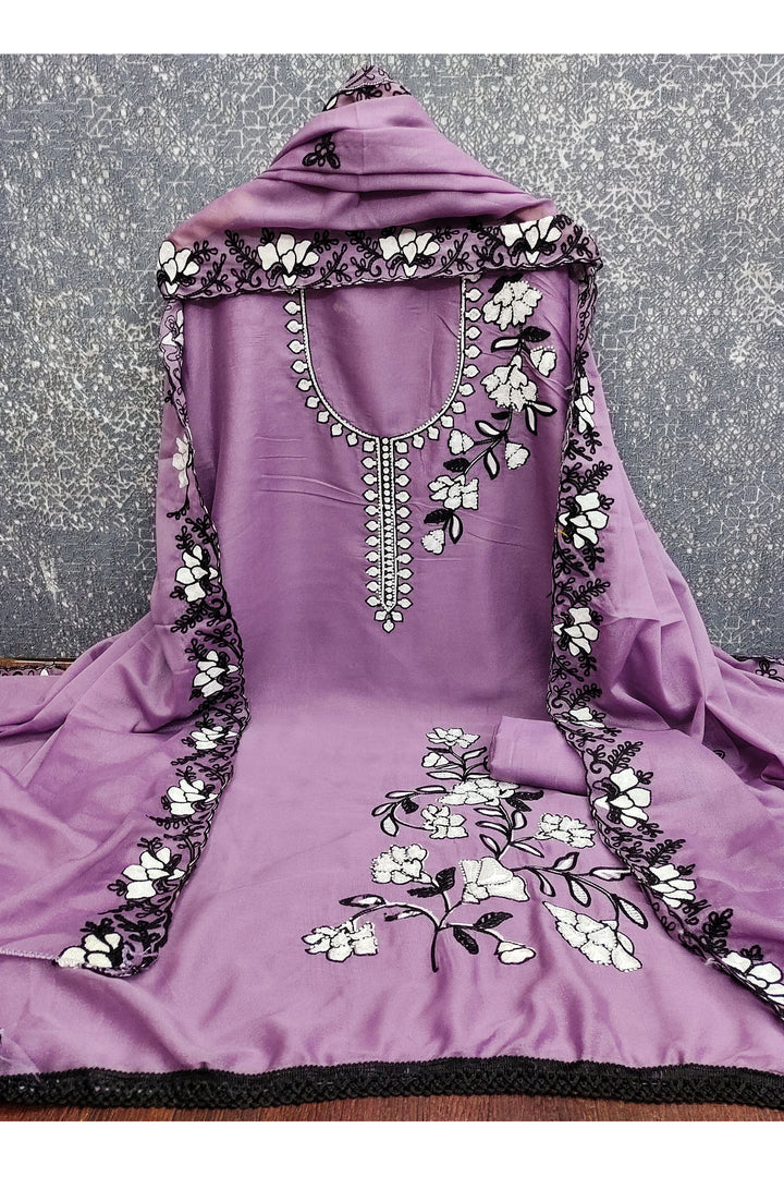 Lavender Color Georgette Fabric Beautiful Function Style Salwar Suit