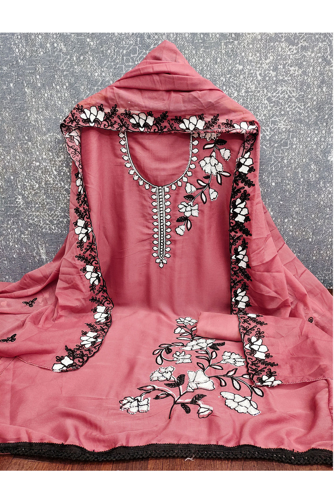 Georgette Fabric Pink Color Glamorous Function Style Salwar Suit | Buy Online India