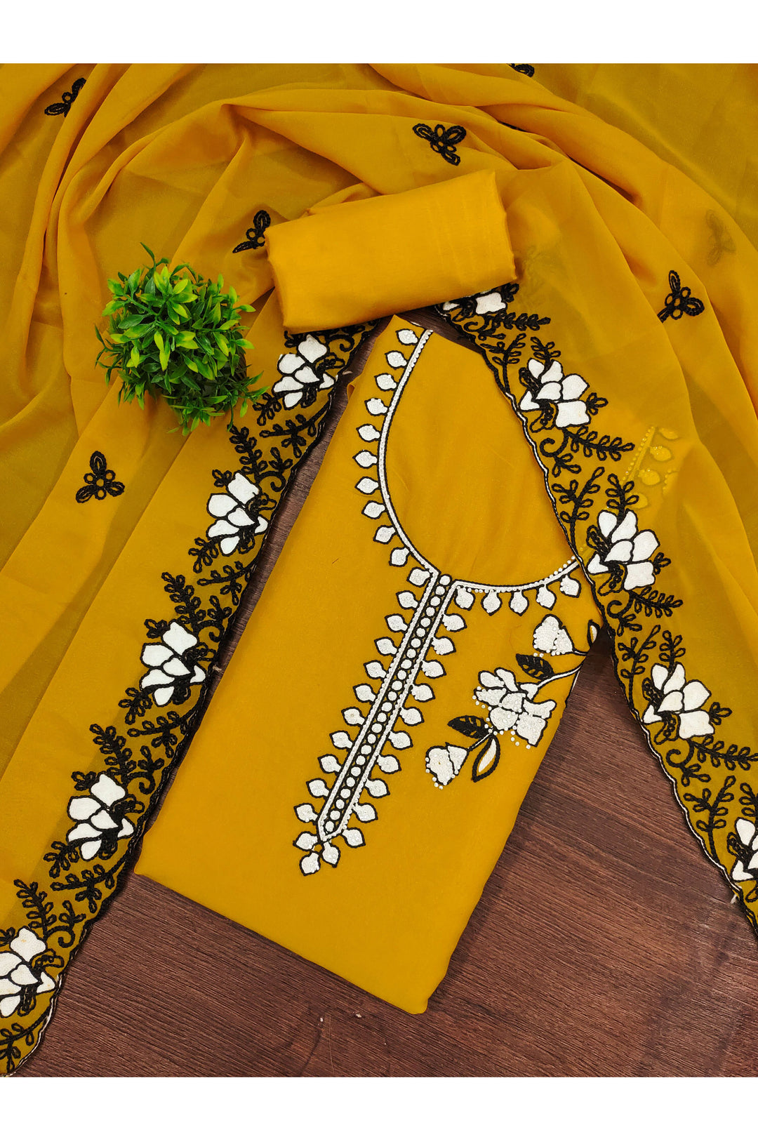Yellow Color Georgette Fabric Glorious Function Style Salwar Suit | Buy Online India