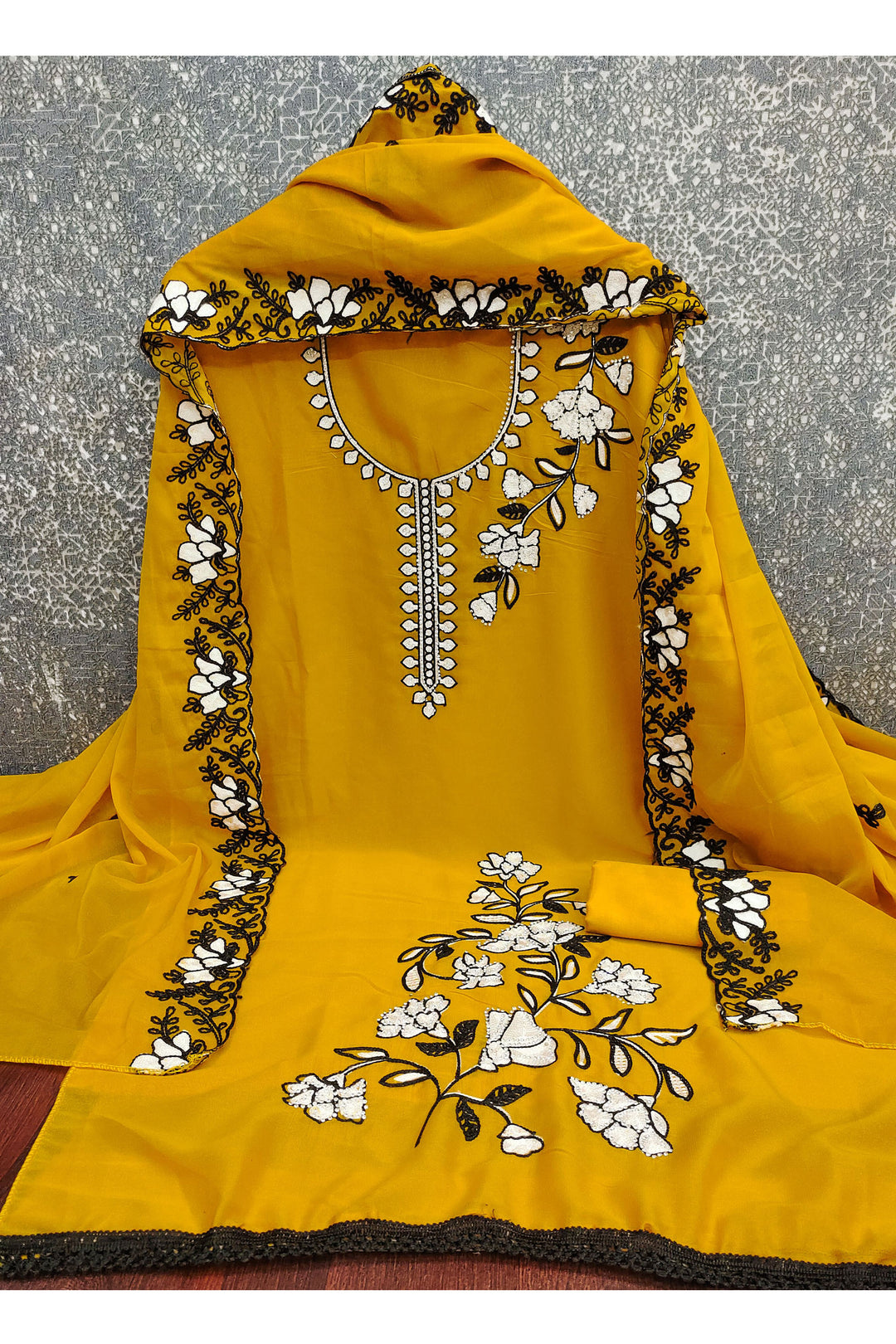 Yellow Color Georgette Fabric Glorious Function Style Salwar Suit | Buy Online India