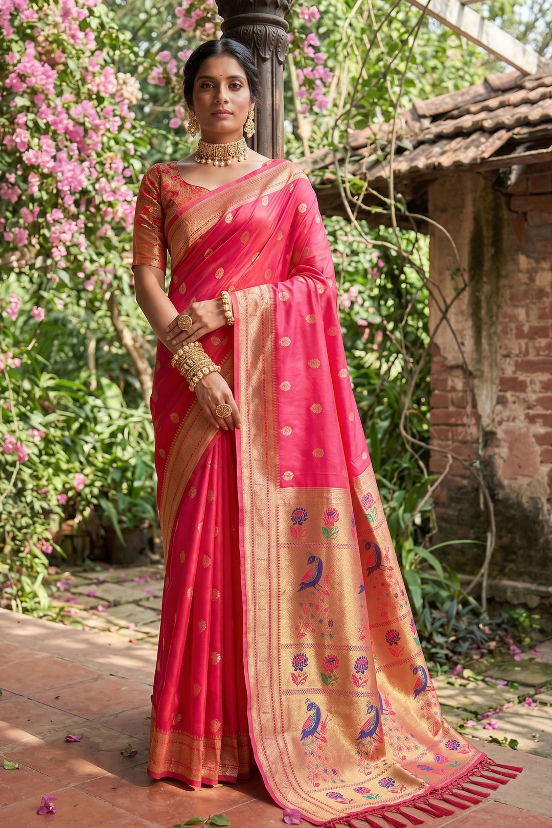 Pink Color Sober Saree In Art Silk Fabric | Buy Online India
