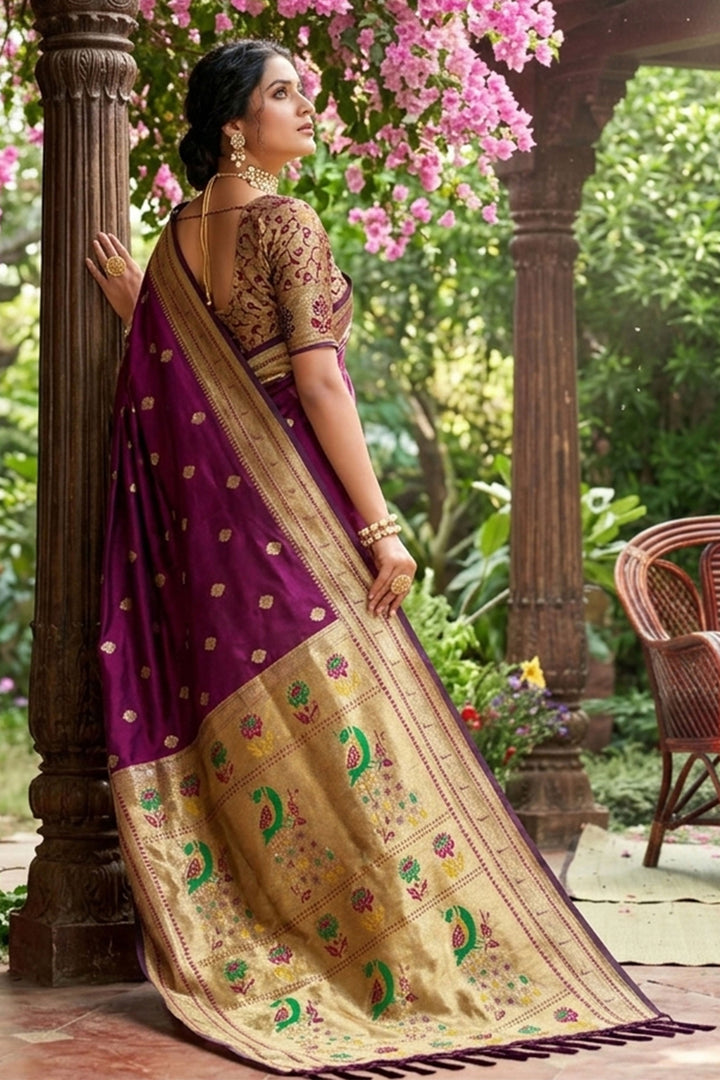 Beguiling Wine Color Art Silk Fabric Saree | Buy Online India
