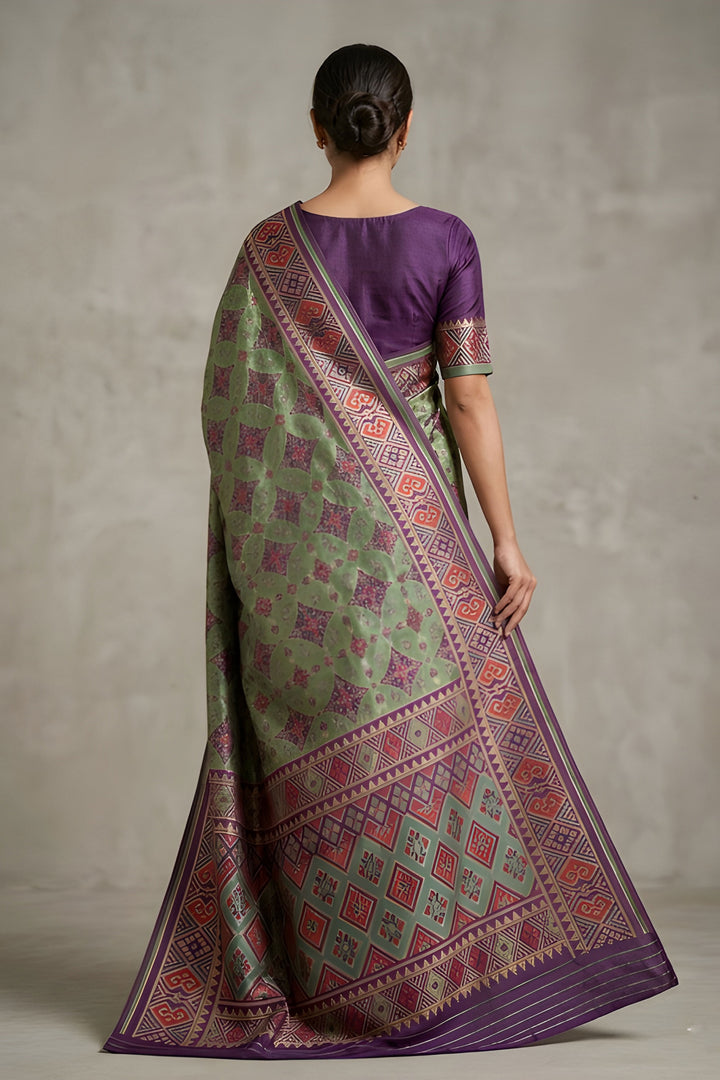 Printed Work On Awesome Art Silk Fabric Saree In Sea Green Color | Buy Online India