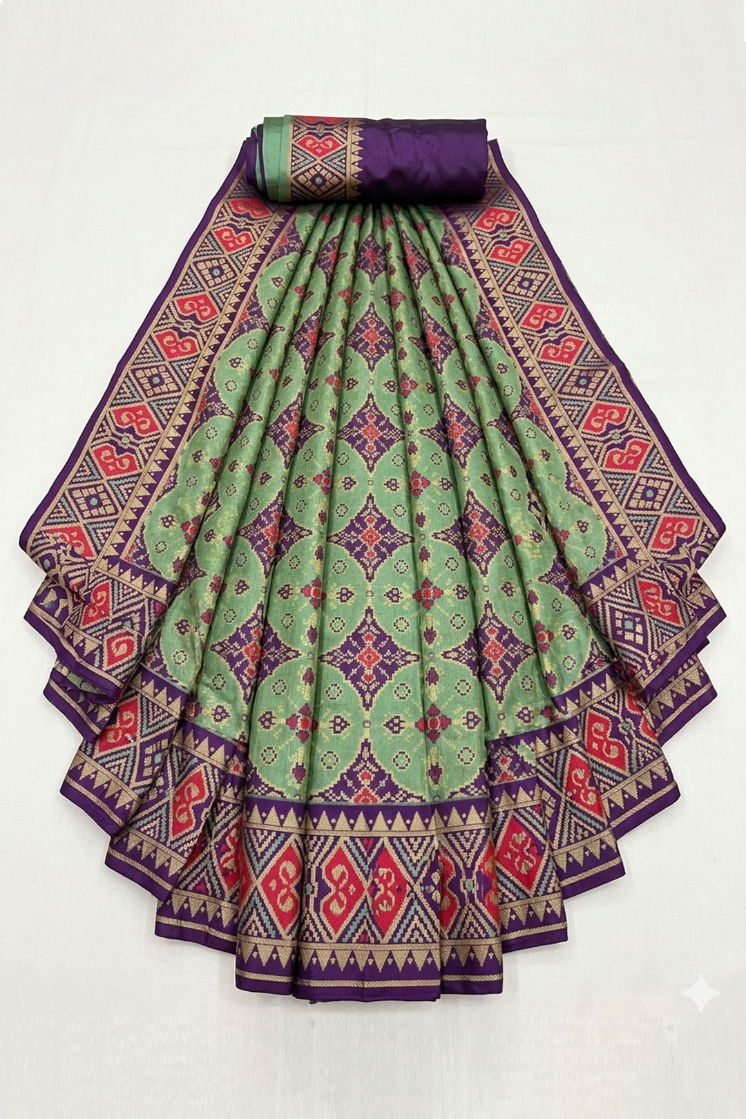 Printed Work On Awesome Art Silk Fabric Saree In Sea Green Color | Buy Online India