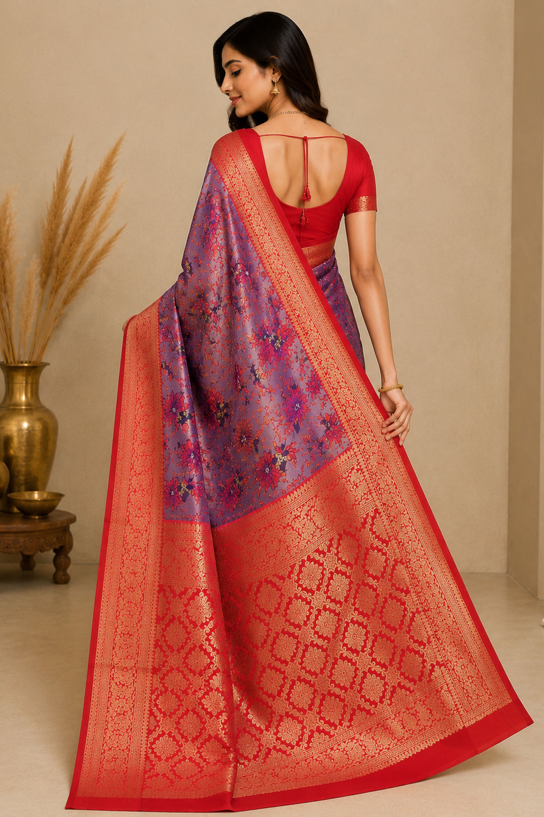 Purple Color Fantastic Art Silk Fabric Saree With Weaving Work | Buy Online India