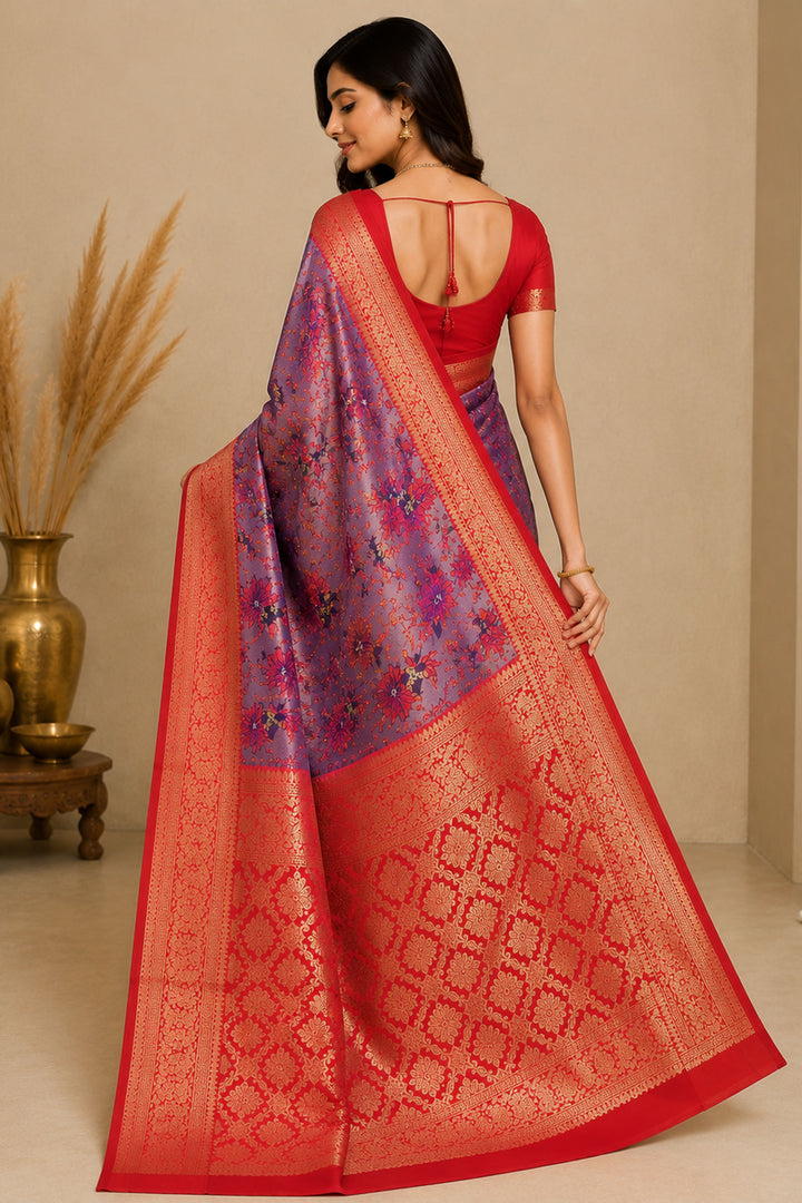 Purple Color Fantastic Art Silk Fabric Saree With Weaving Work | Buy Online India