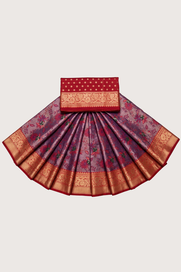 Purple Color Fantastic Art Silk Fabric Saree With Weaving Work | Buy Online India