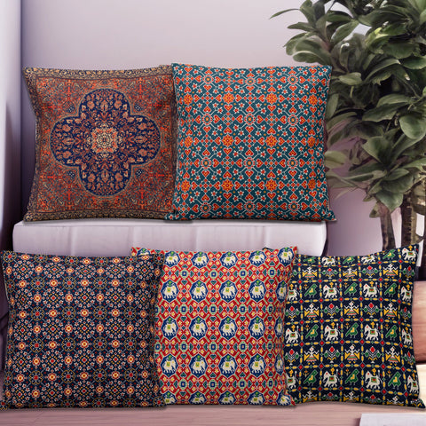 Spectacular Cushion Cover Set Of 5 16"X16"