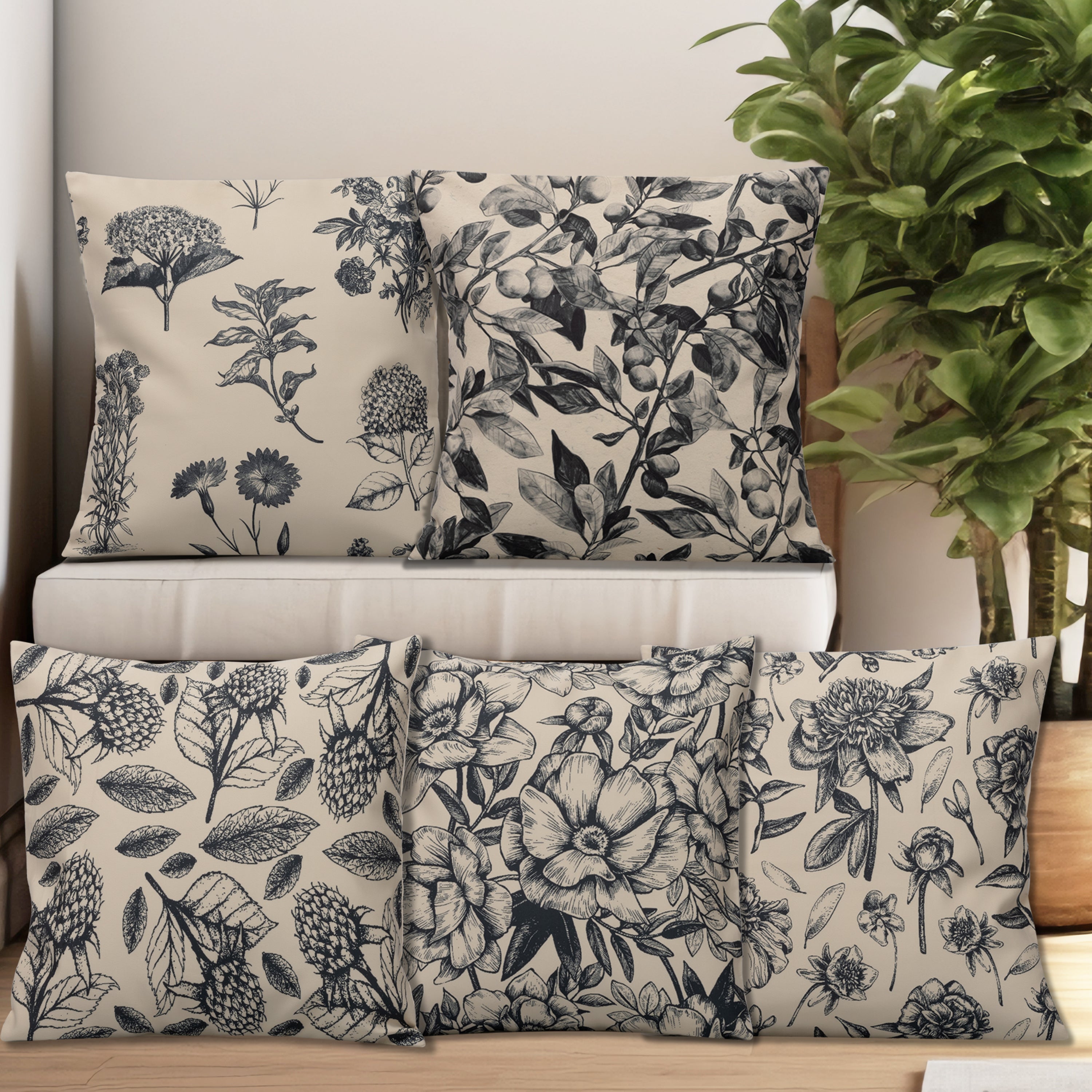 Skit Cushion Cover Set Of 5 16"X16"