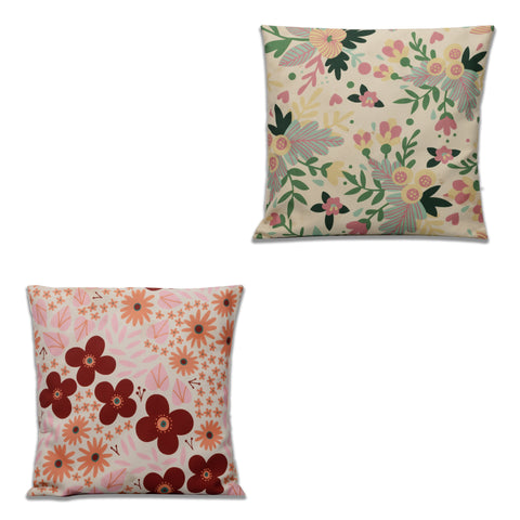 Floret Cushion Cover Set Of 2 16"X16"