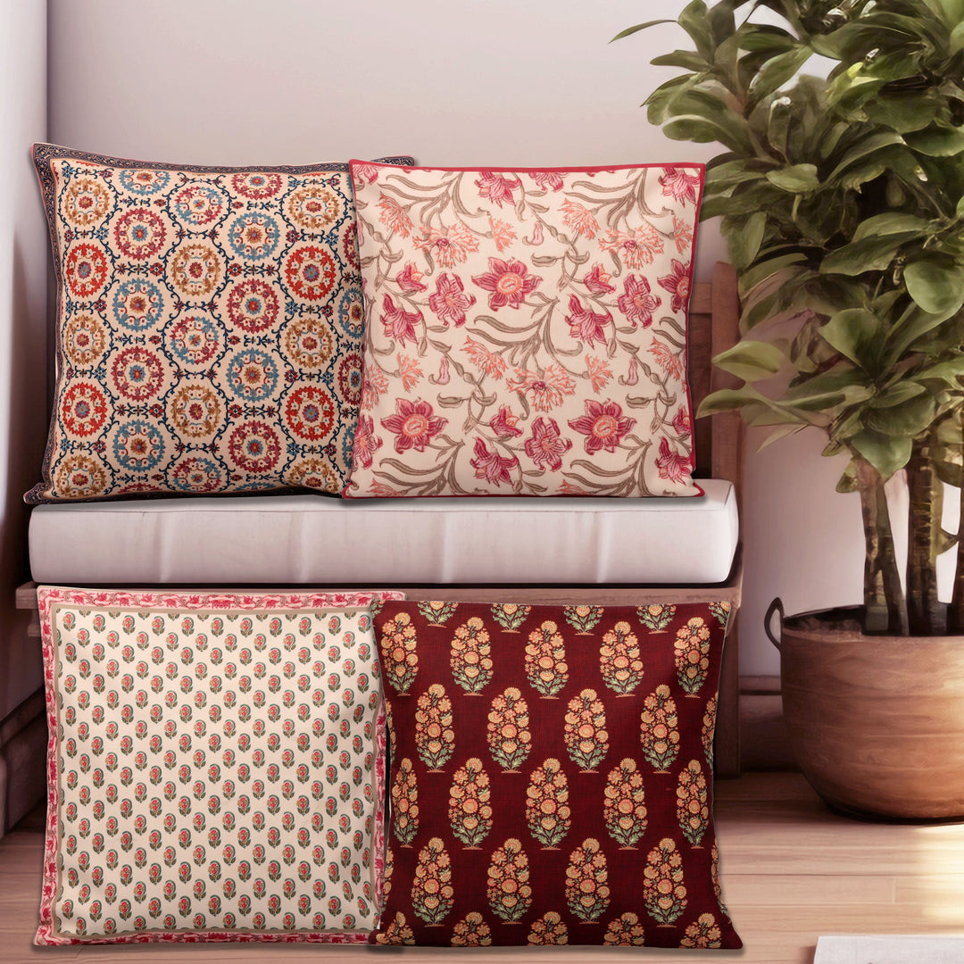 Decorous Cushion Cover Set Of 4 18"X18"