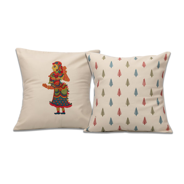 Needle Cushion Cover Set Of 2 18"X18"