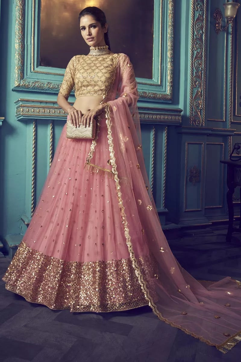 Wedding Function Wear Embroidered Lehenga Choli In Maroon Art Silk