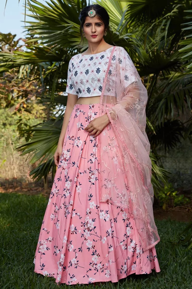 Occasion Wear Pink Color Embroidery Work Lehenga