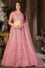 Load image into Gallery viewer, Net Fabric Pink Color Wonderful Lehenga With Sequins Work
