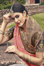 Load image into Gallery viewer, Pink Color Weaving Work Silk Fabric Party Wear Trendy Saree
