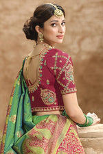 Load image into Gallery viewer, Sea Green Color Fantastic Function Wear Weaving Work Silk Saree
